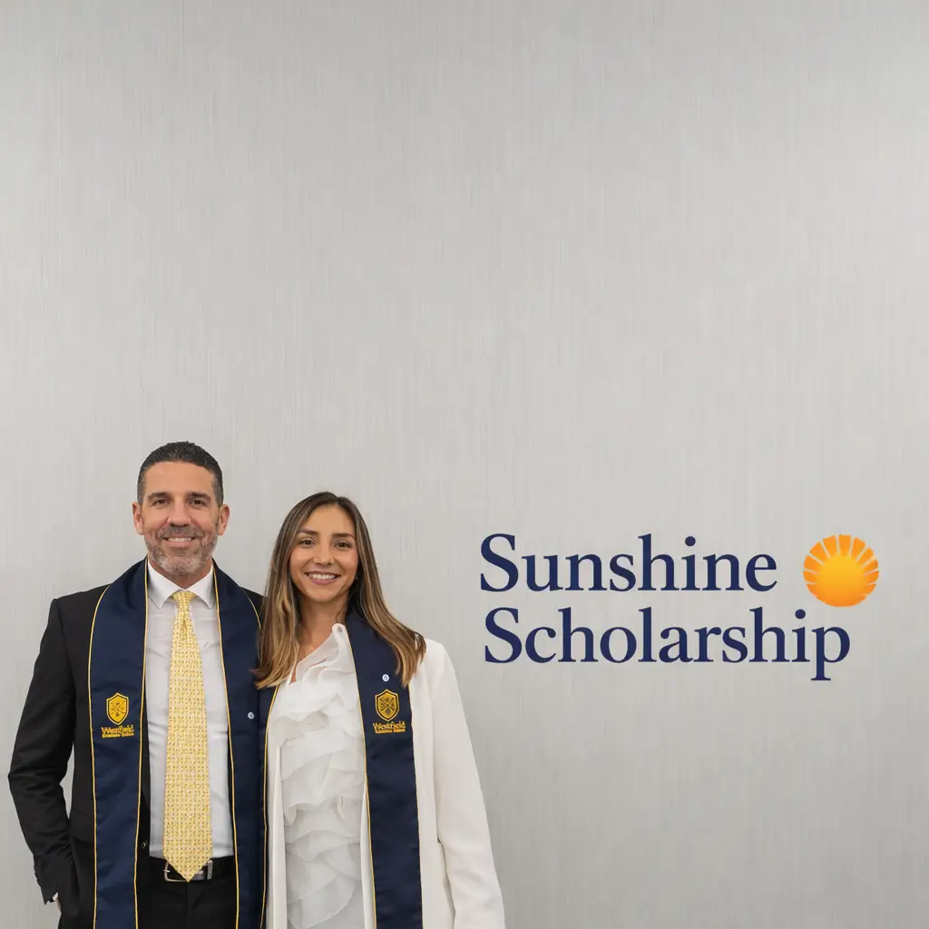Estudiantes de Westfield Business School representando el programa Sunshine Scholarship para maestrías enfocadas en STEM e innovación.
