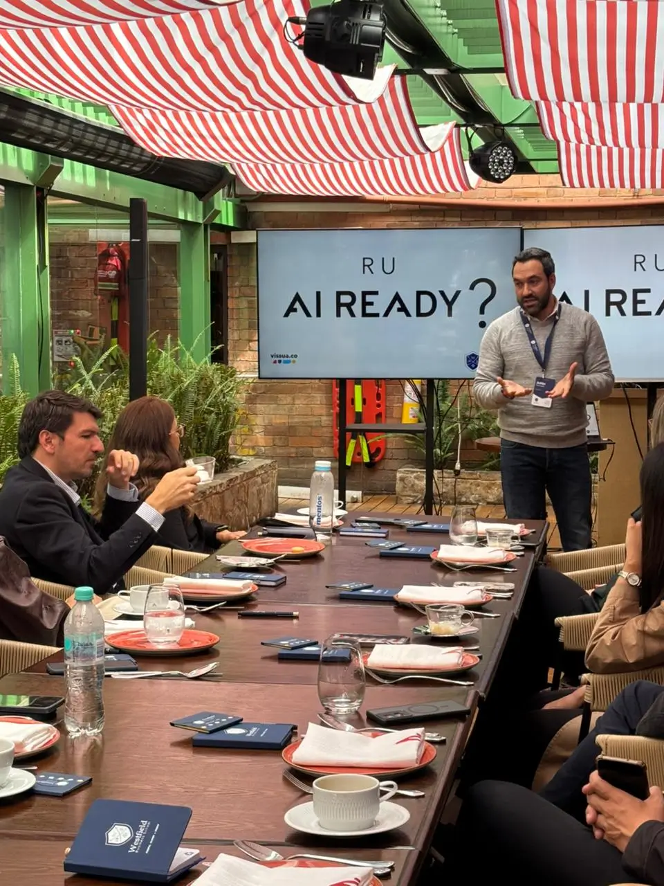Business leaders participating in a Westfield Business School executive session on artificial intelligence, innovation, and strategic leadersh